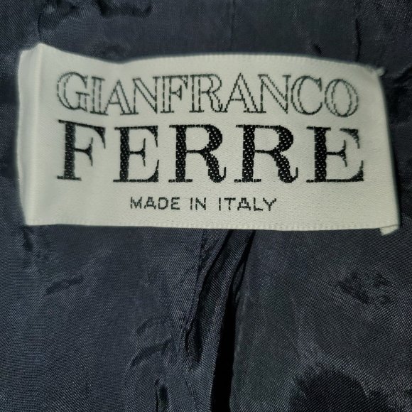 Gianfranco Ferre Vintage Navy Blue Silk Crepe Keyhole Reversible Sheath Dress 0 - Picture 6 of 8